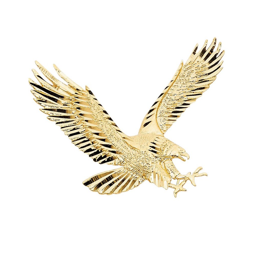 14K Yellow Gold Eagle Pendant for Chain